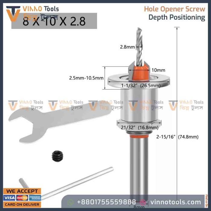 Hole Opener Screw Depth Positioning Adjustable - Image 13