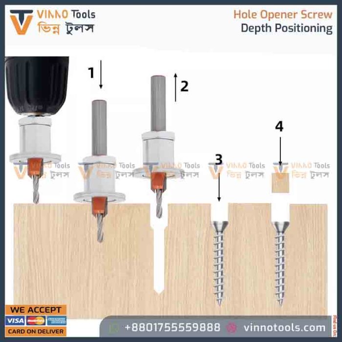 Hole Opener Screw Depth Positioning Adjustable - Image 2
